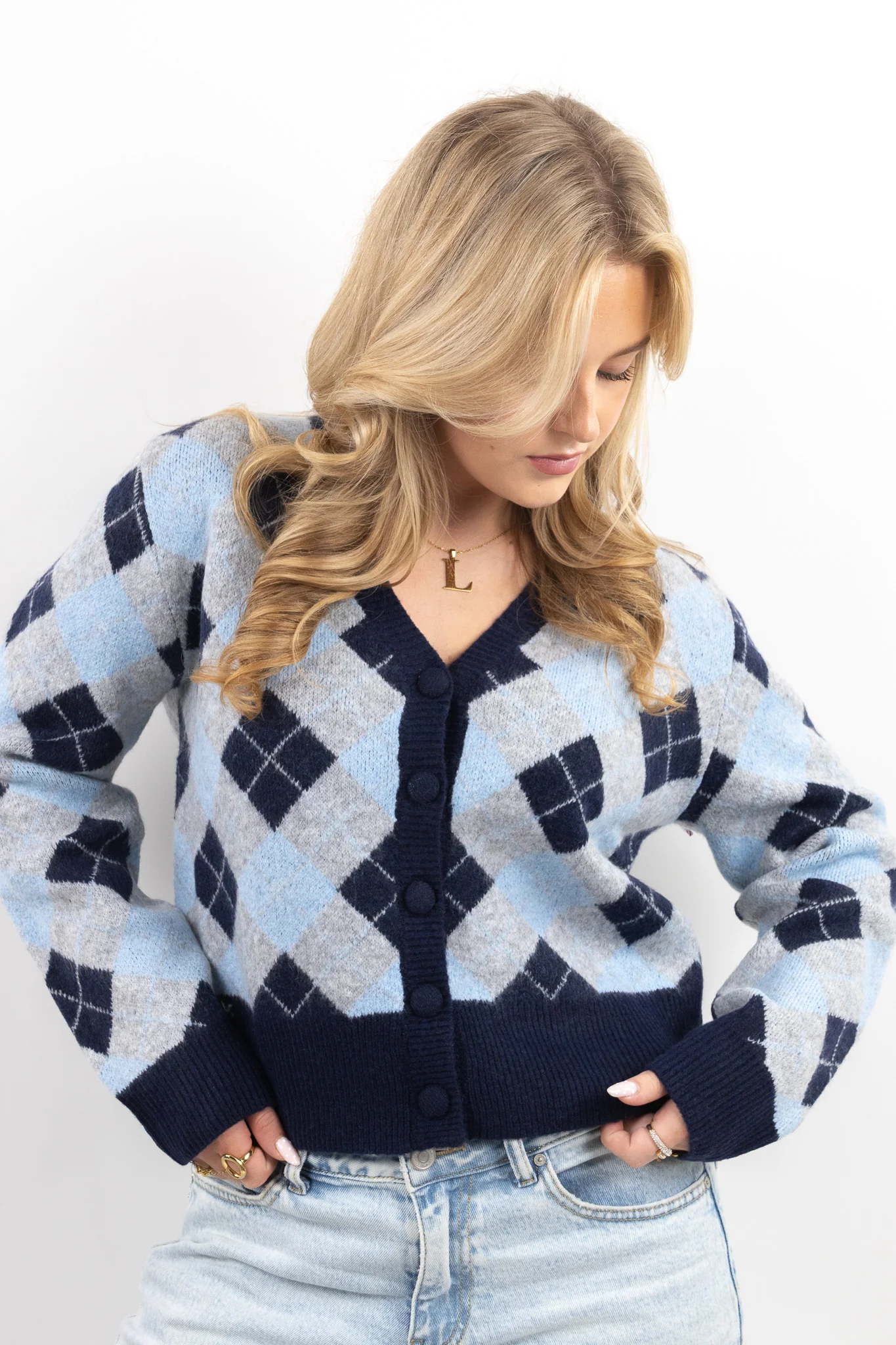 Argyle Button Cardigan - Image 2