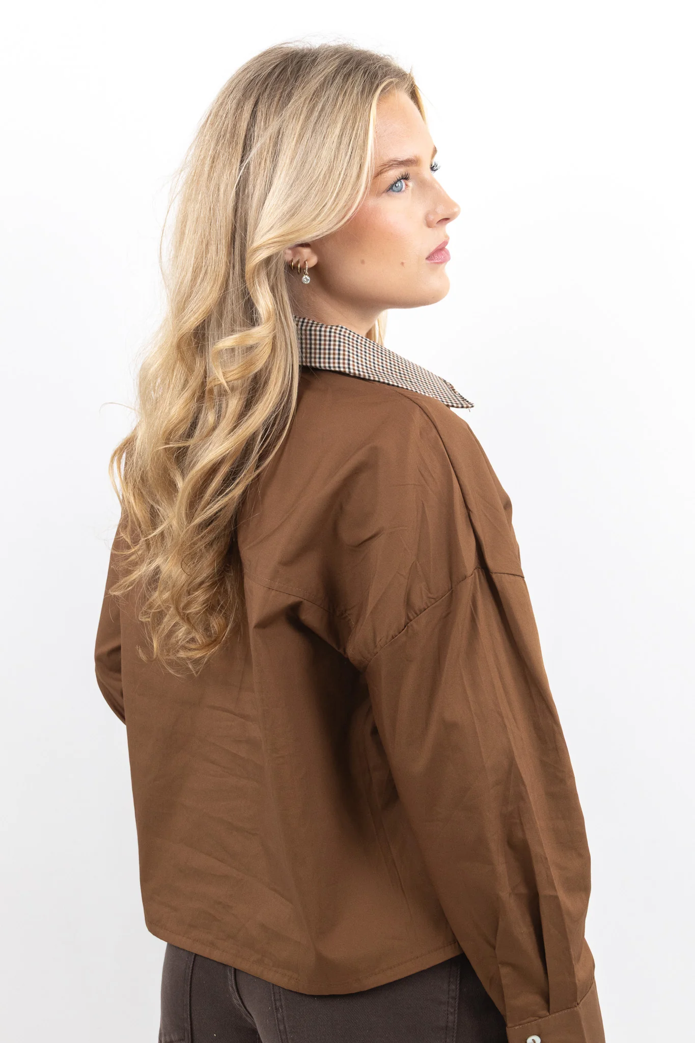 Checked Collar Blouse - Image 2