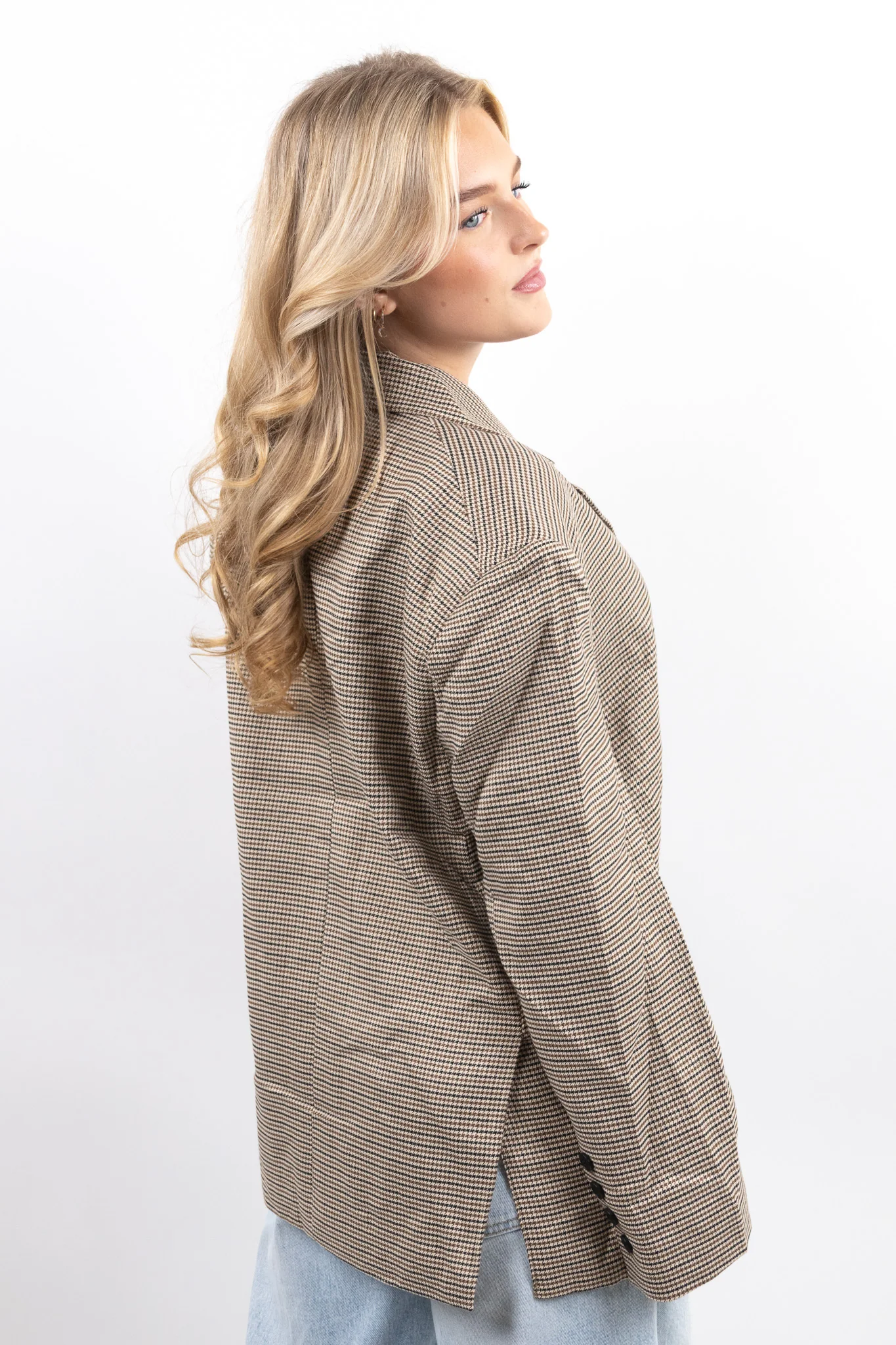 Checked Oversized Blazer - Image 8