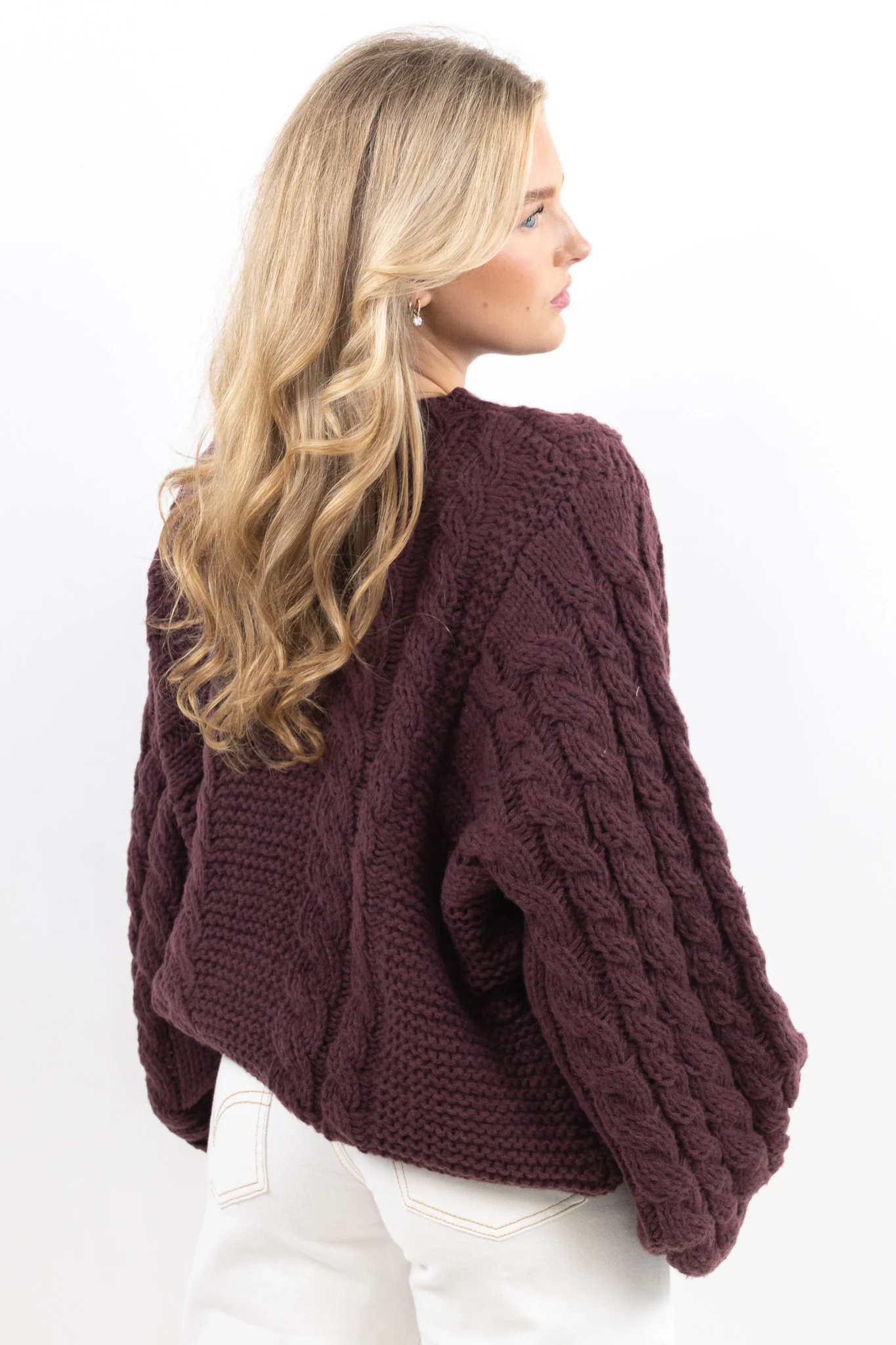 Chunky Cable Knit Sweater - Image 2