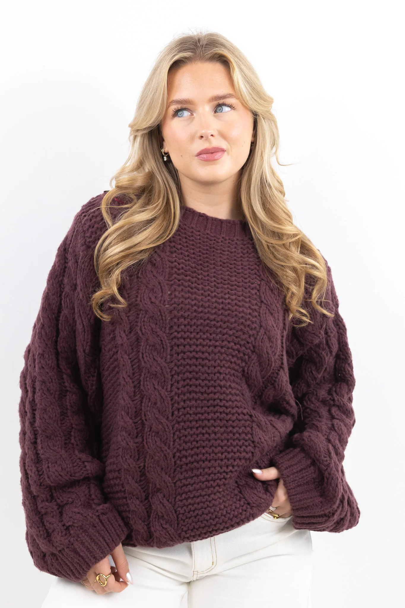 Chunky Cable Knit Sweater - Image 3