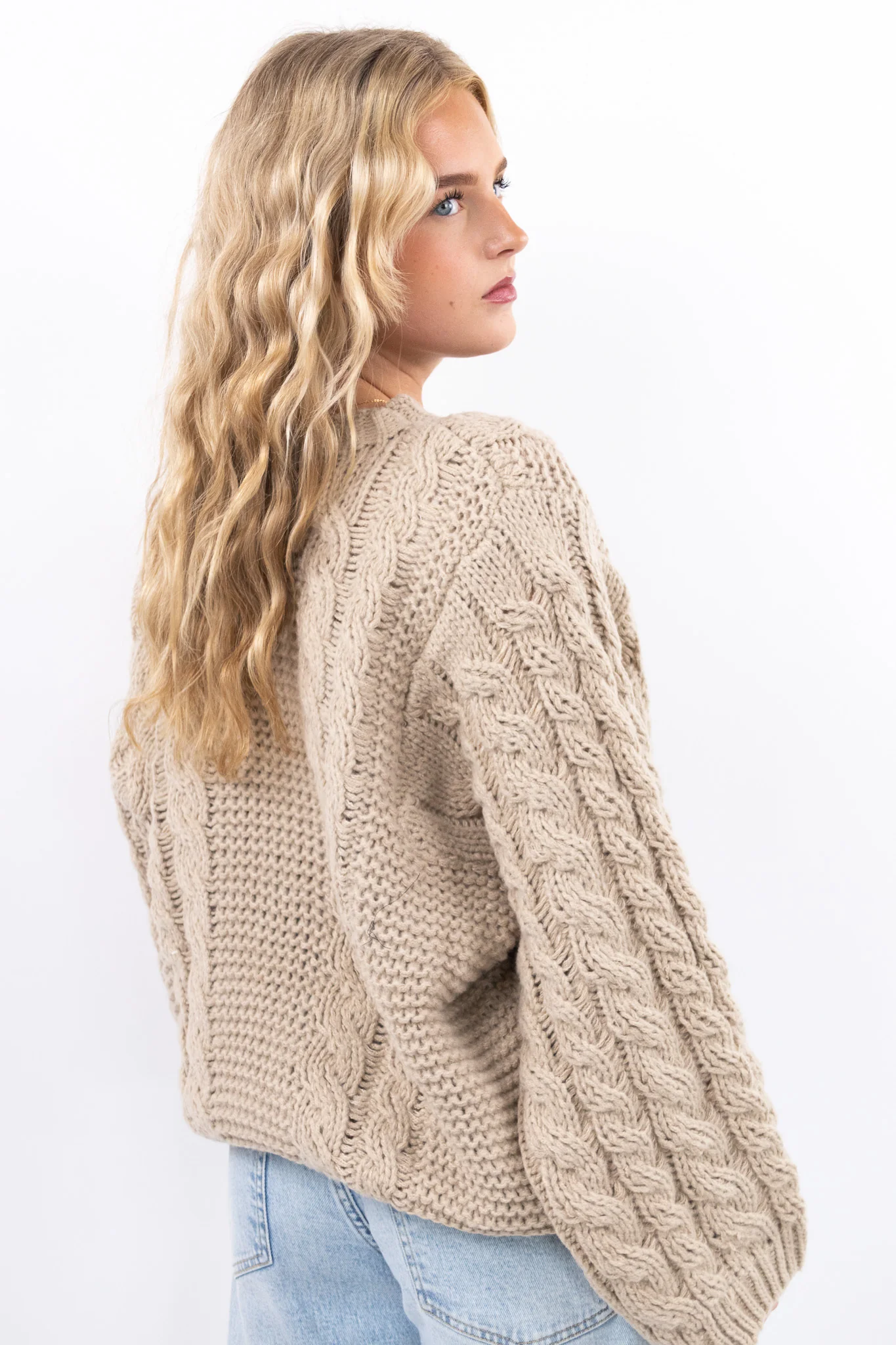 Chunky Cable Knit Sweater - Image 6