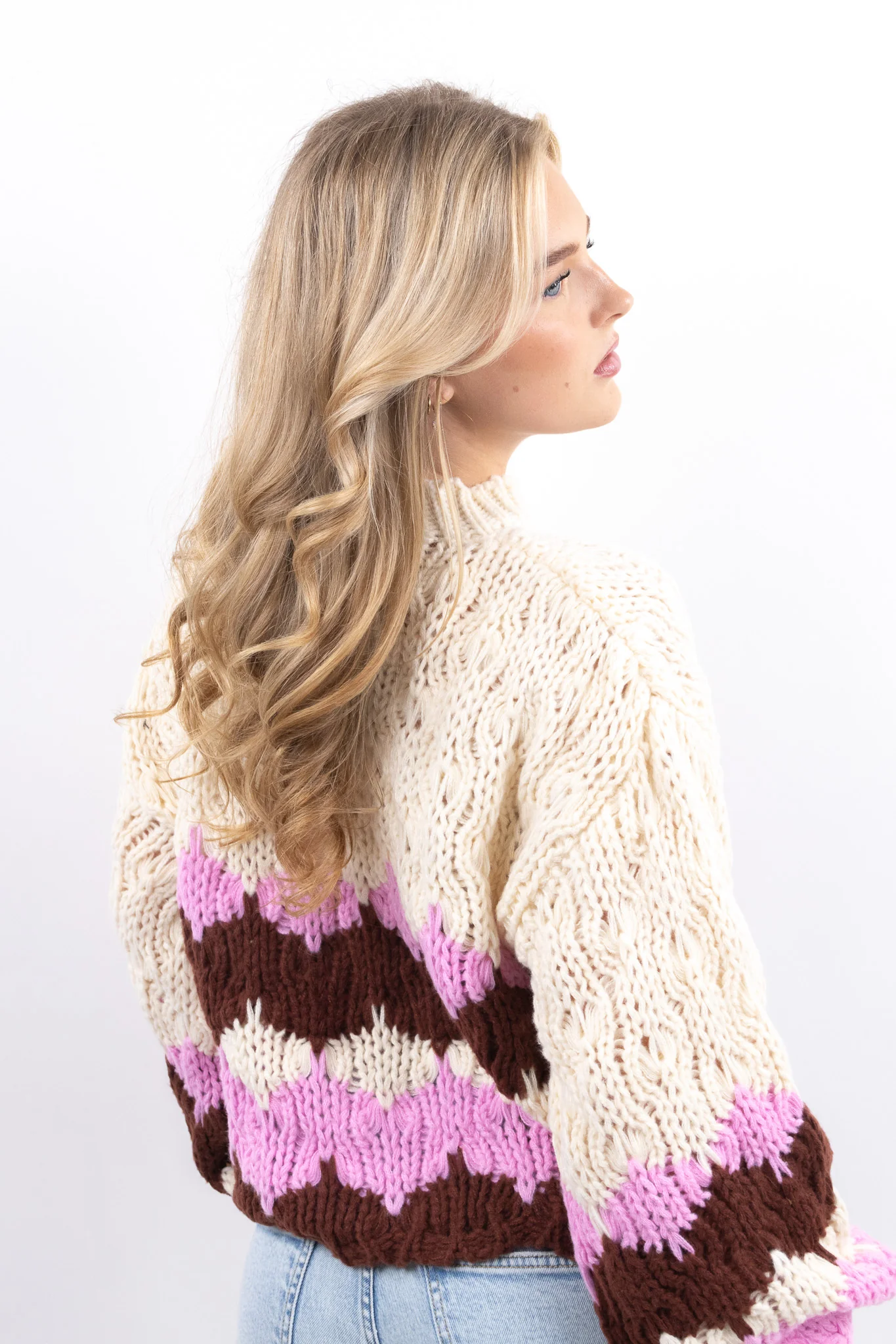 Chunky Zigzag Knit Sweater - Image 3