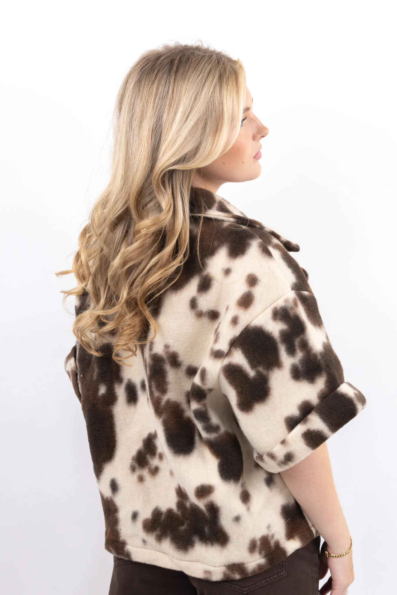 Cow Print Wool Coat - Image 3