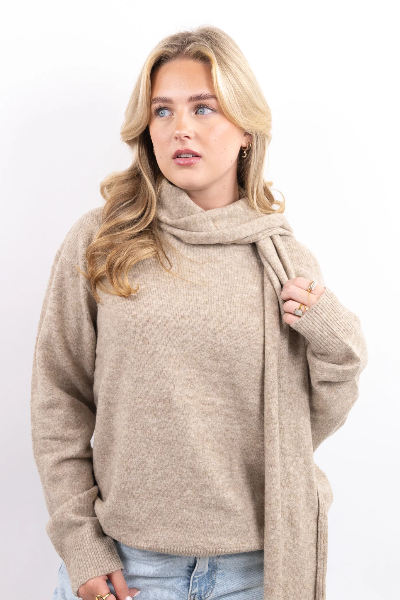 Cozy Scarf Detail Knit - Image 4