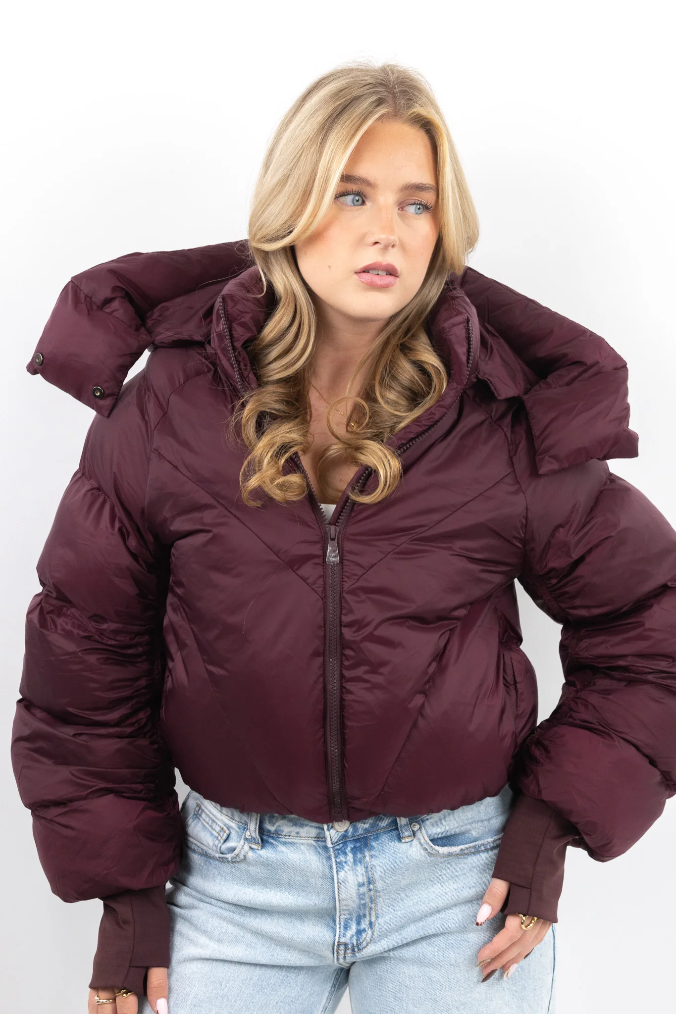 Cropped Puffer Jacket - Image 2