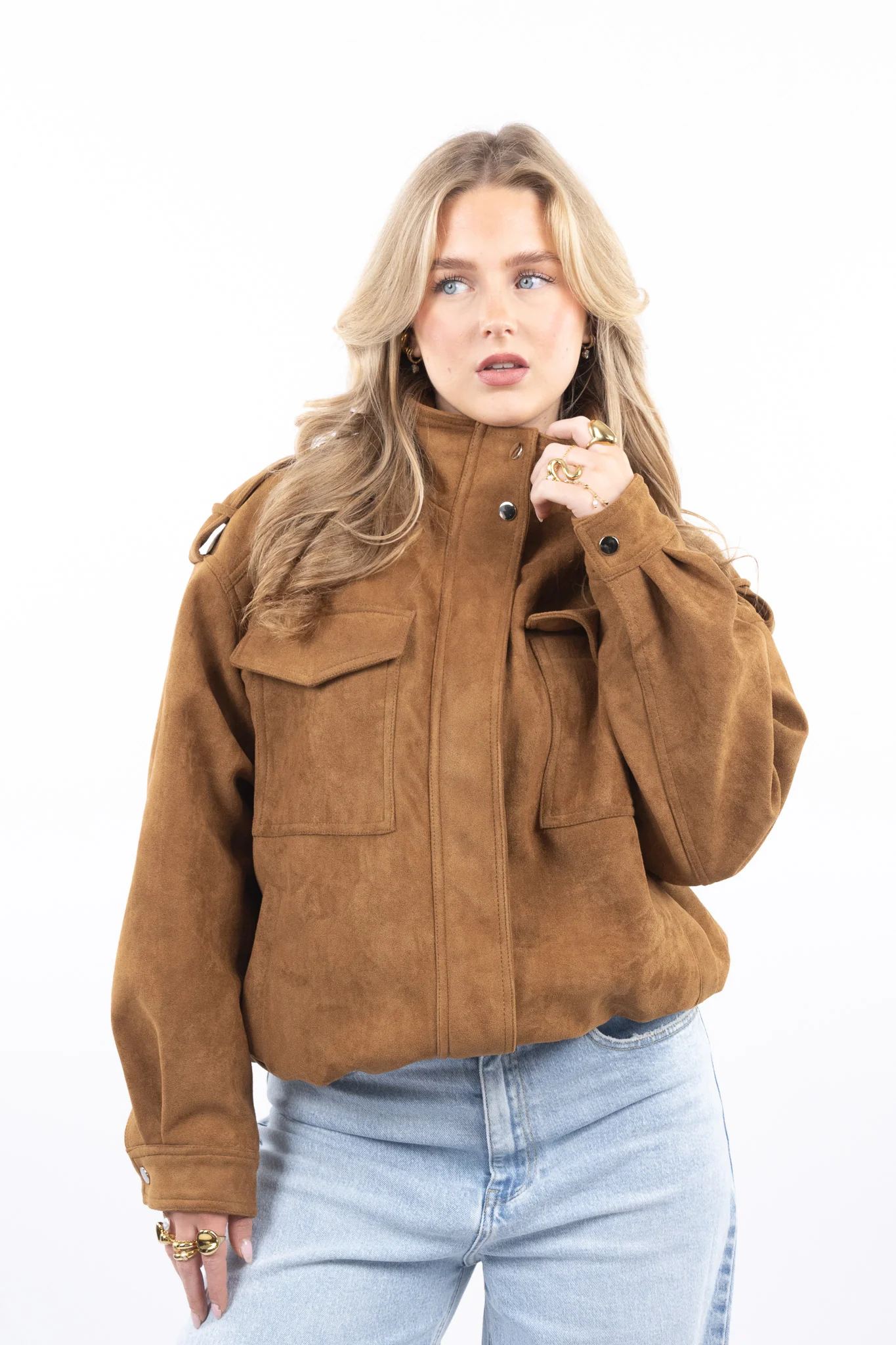 Faux Suede Cargo Jacket - Image 2