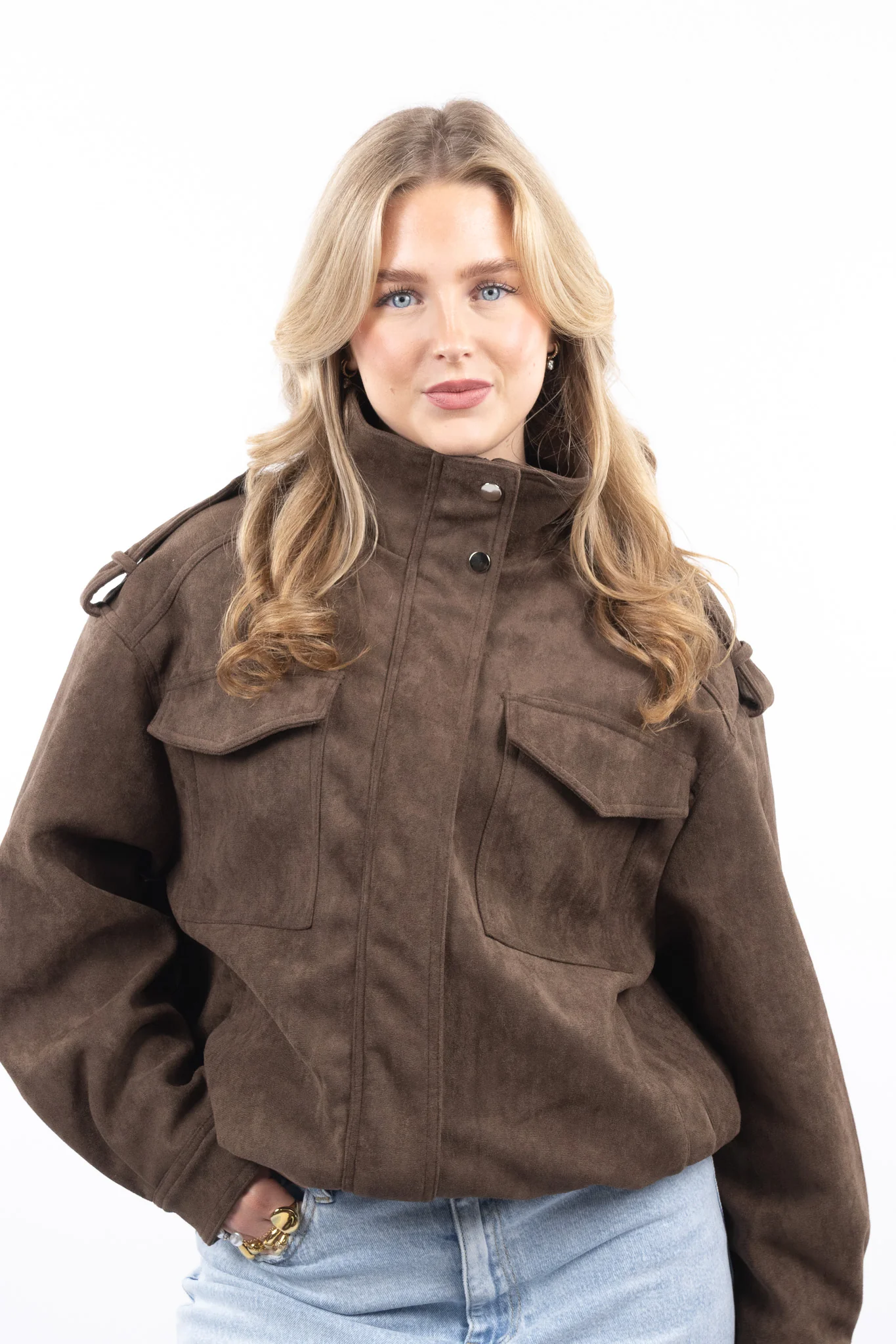 Faux Suede Cargo Jacket - Image 7