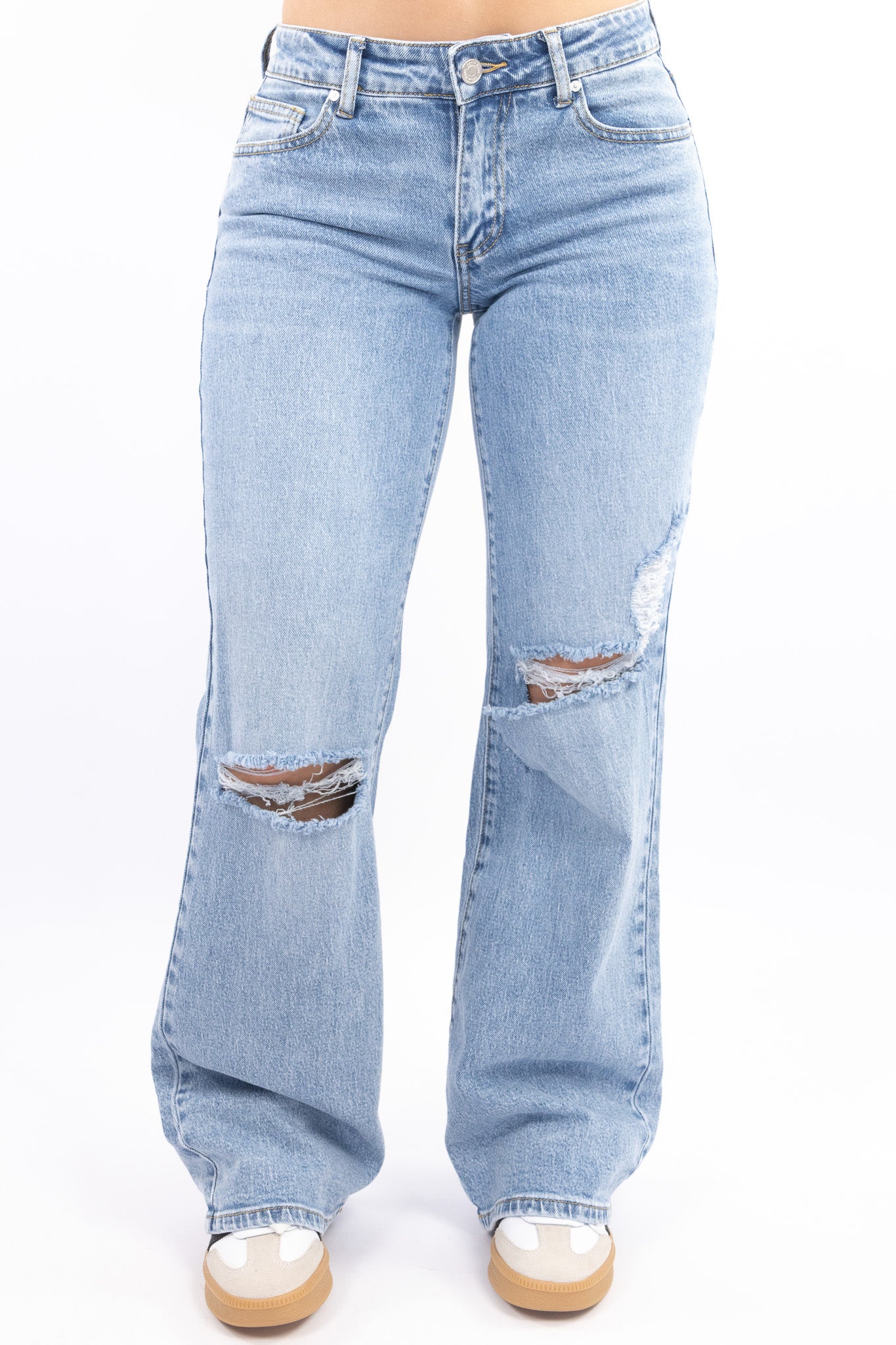 Low Waist Ripped Jeans - Image 3