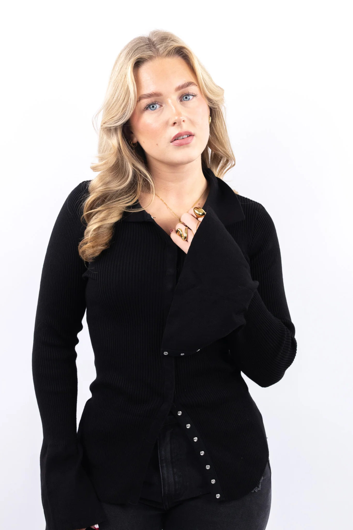 Ribbed Tailored Polo Top - Image 10