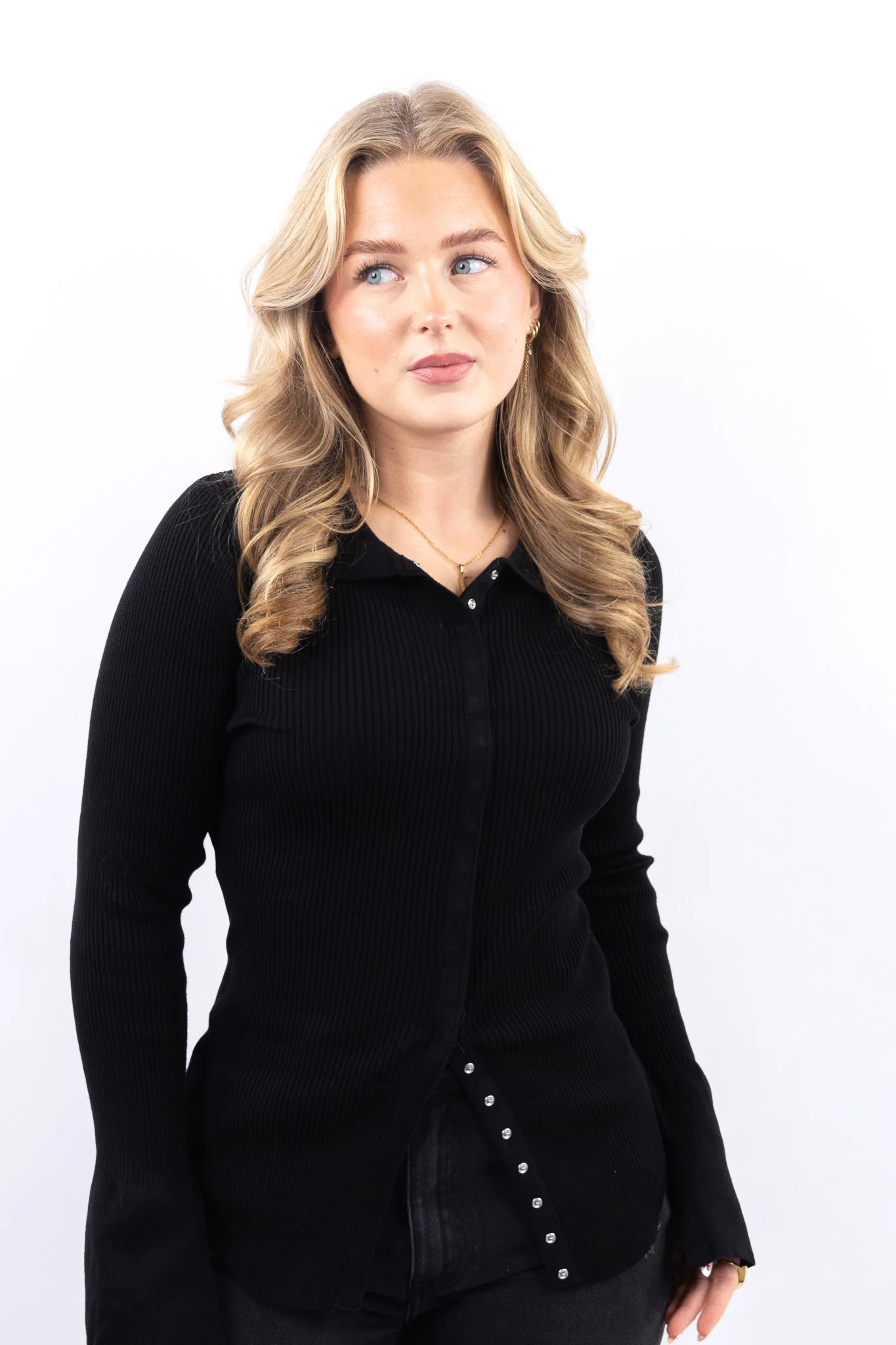 Ribbed Tailored Polo Top - Image 9