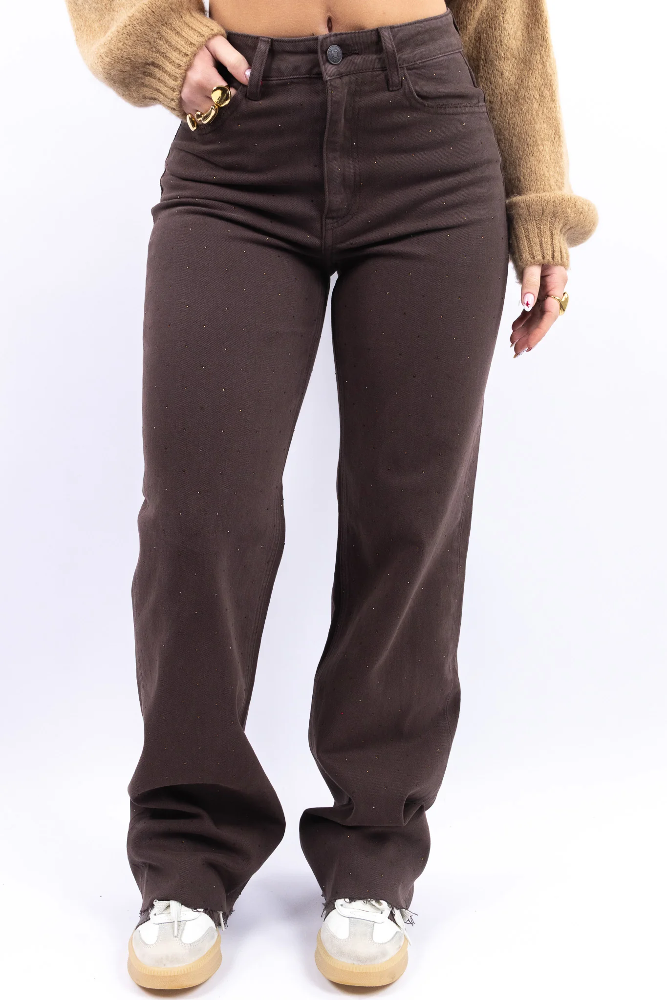 Sparkling wide leg jeans