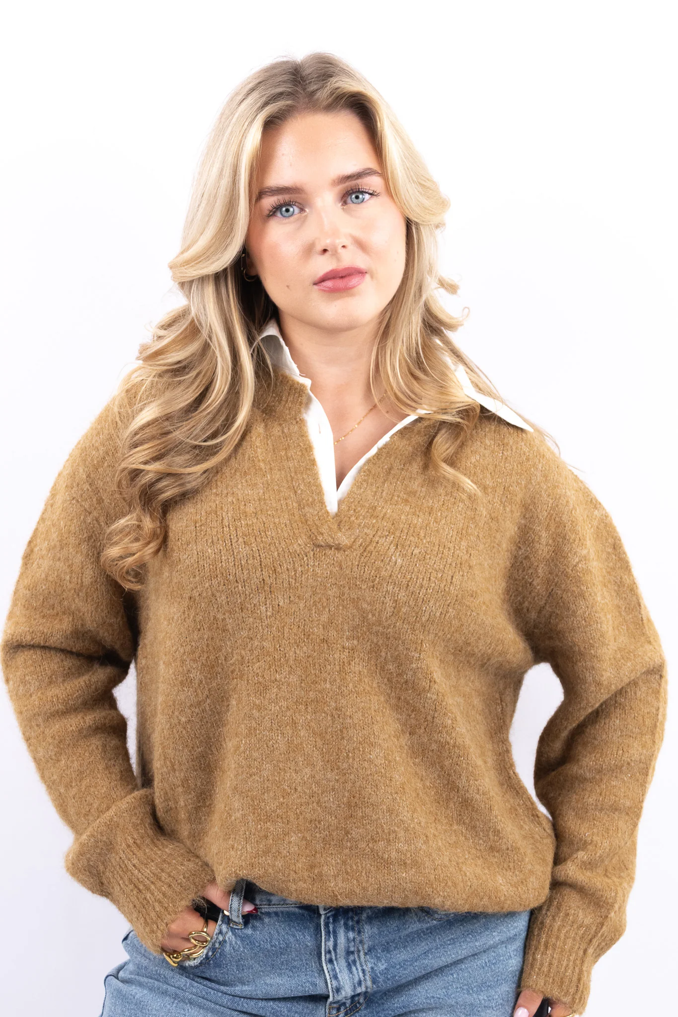 Soft Knit V Sweater