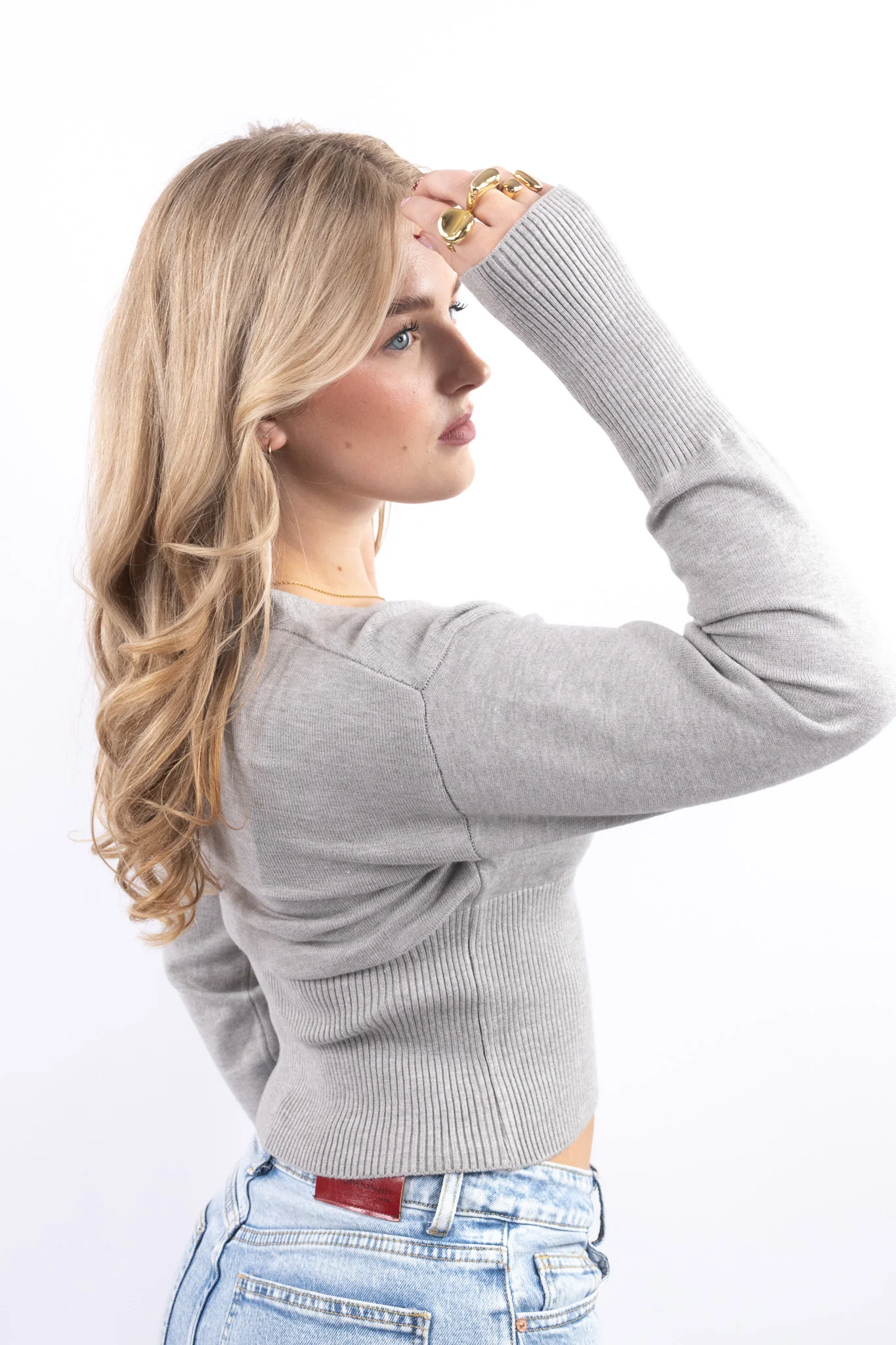 V Neck Cropped Knit - Image 2