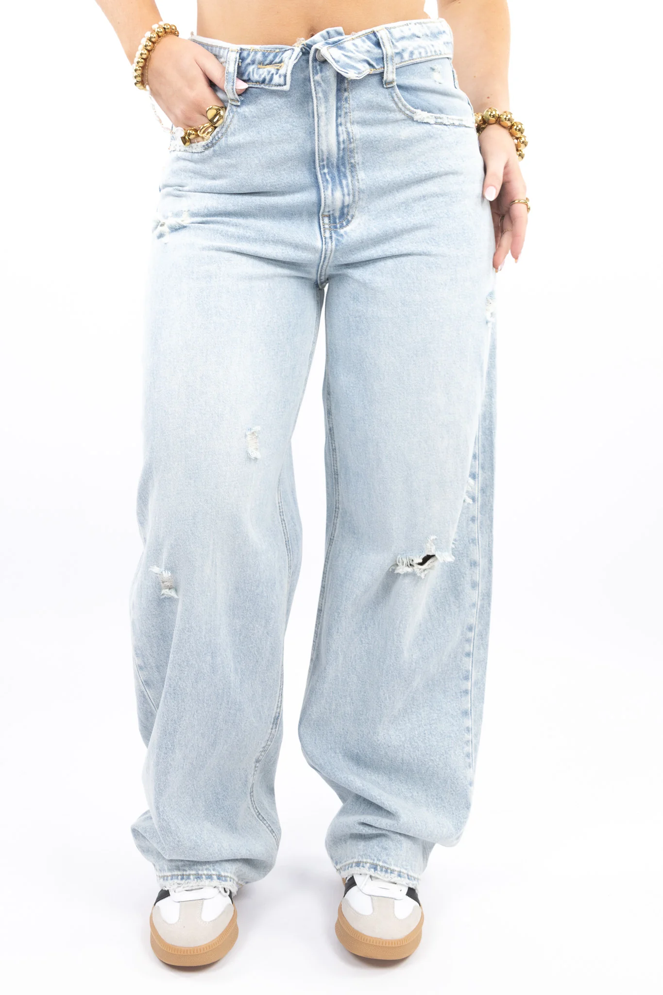 Viral Fold Over Jeans - Image 4